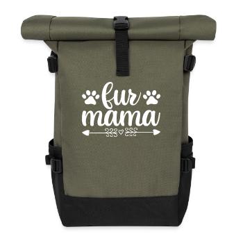 Maman de fourrure - Sac à dos roll top - olive/noir - Devant