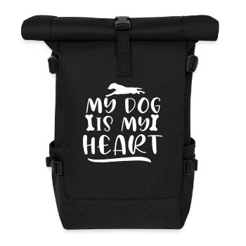 Mein Hund ist mein Herz - Rolltop Rucksack - Schwarz - Vorne