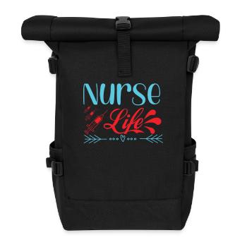 KRANKENSCHWESTER Nurse Life - Roll Top Backpack - black - Front