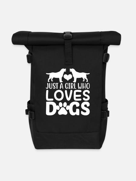 NUR EIN MÄDCHEN, DAS HUNDE LIEBT - Rolltop Rucksack - Schwarz
