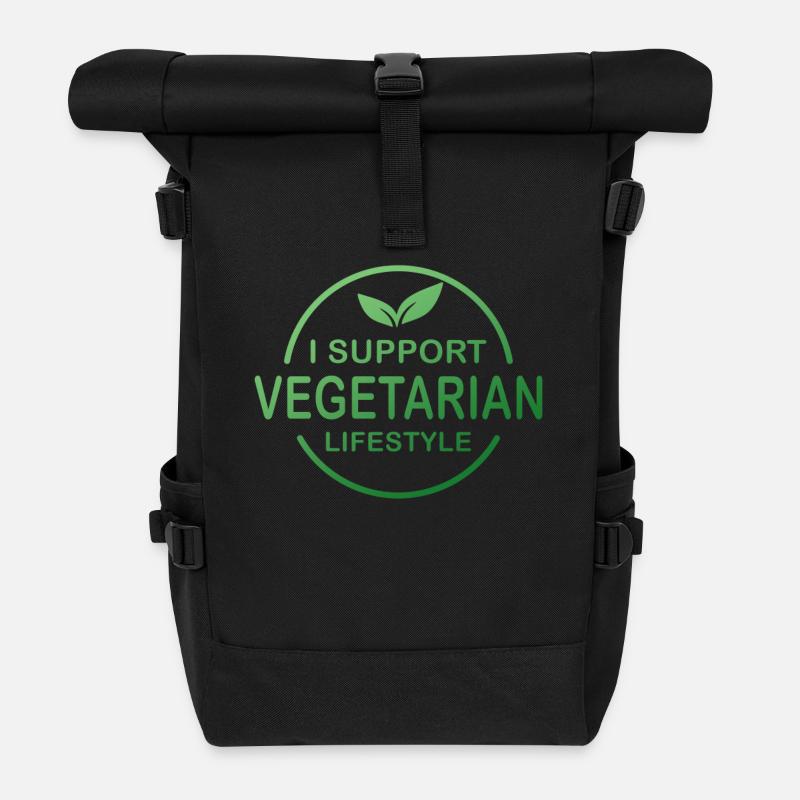 Vegetarier Geschenk Vegetarier Leben - Rolltop Rucksack - Schwarz