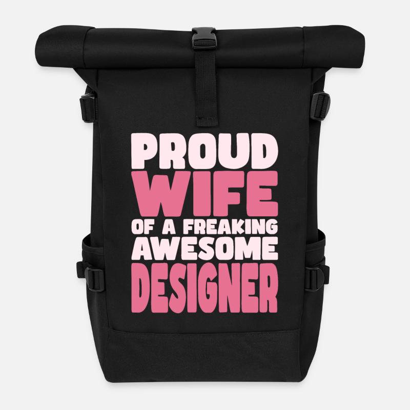 Stolze Ehefrau Eines Verdammt Guten Designers - Rolltop Rucksack - Schwarz