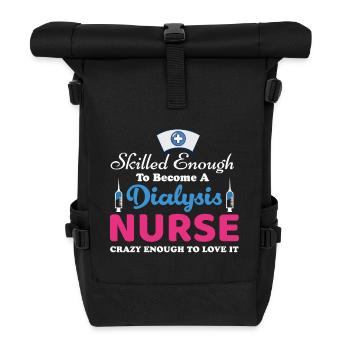 Dialyse Krankenschwester - Rolltop Rucksack - Schwarz - Vorne