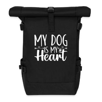 My dog is my heart - Roll Top Backpack - black - Front