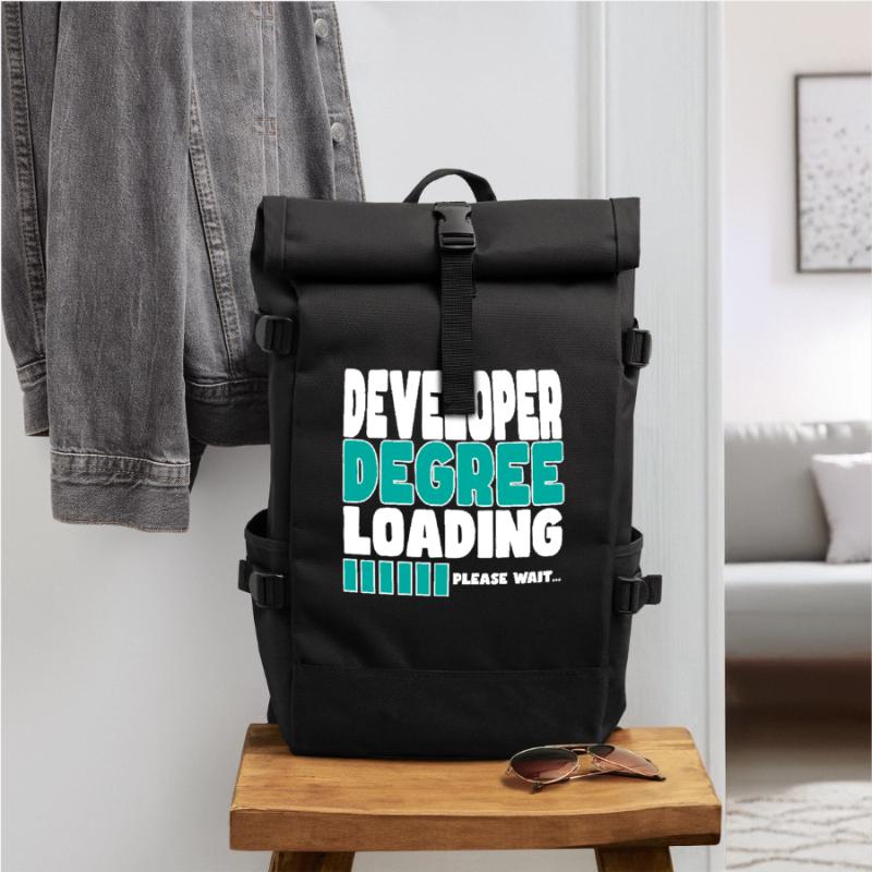 Software developer loads training Roll Top Backpack