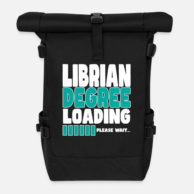 Bibliothekar lädt Ausbildung - Rolltop Rucksack - Schwarz