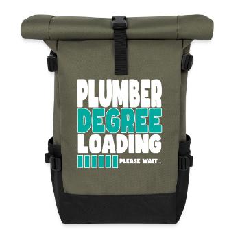 Un plombier invite à la formation - Sac à dos roll top - olive/noir - Devant