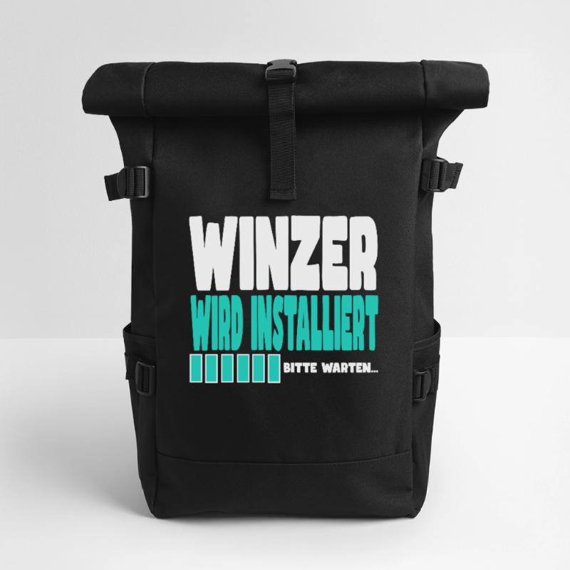Winzer wird installiert Rolltop Rucksack