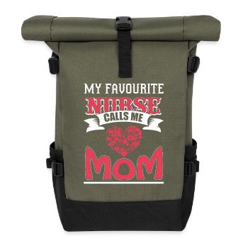 MEINE LIEBLINGSSCHWESTER NENNT MICH MAMA - Rolltop Rucksack - Olive/Schwarz - Vorne