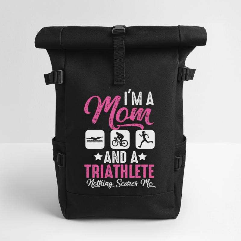 Ich Bin Eine Mutter Und Ein Triathlet Rolltop Rucksack