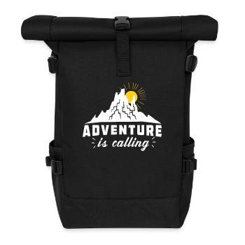 Das Abenteuer ruft - Rolltop Rucksack - Schwarz - Vorne