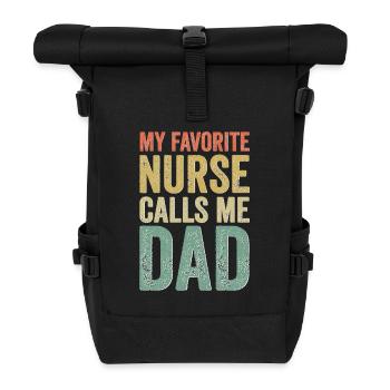 Nurse Hospital Emergency Doctor Paramedic - Roll Top Backpack - black - Front