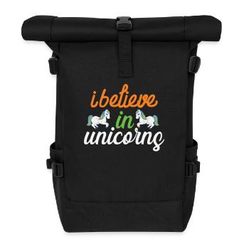 I believe in unicorn unicorn - Roll Top Backpack - black - Front