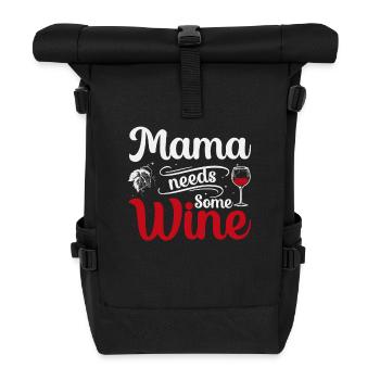 Mom needs some wine - Roll Top Backpack - black - Front