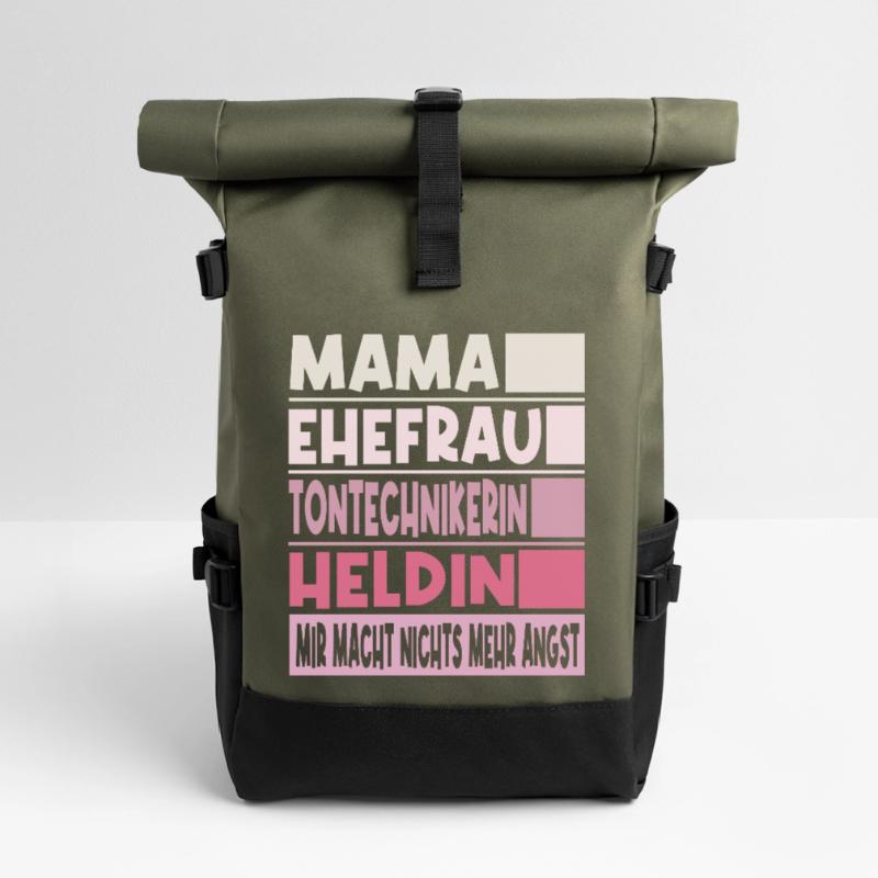 Tontechnikerin Mama Ehefrau Heldin Rolltop Rucksack