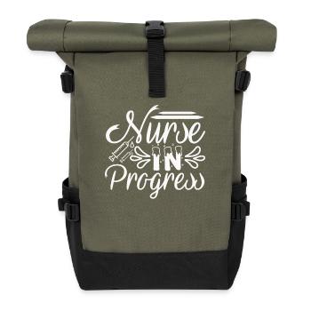Infirmière en cours - Sac à dos roll top - olive/noir - Devant