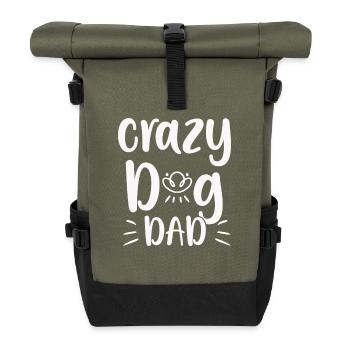 Verrückter Hundepapa - Rolltop Rucksack - Olive/Schwarz - Vorne