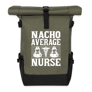 Nacho Durchschnittliche Krankenschwester - Rolltop Rucksack - Olive/Schwarz - Vorne