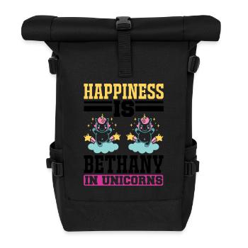 Le bonheur est la croyance en la licorne licorne - Sac à dos roll top - noir - Devant