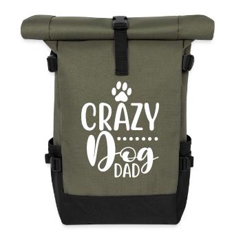 Verrückter Hundepapa - Rolltop Rucksack - Olive/Schwarz - Vorne