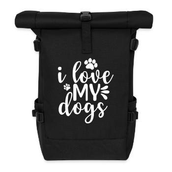 J’aime mes chiens - Sac à dos roll top - noir - Devant