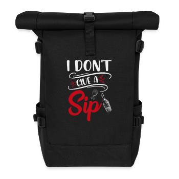Wein Ich gebe keinen Schluck - Rolltop Rucksack - Schwarz - Vorne