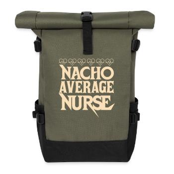 Nacho Durchschnittliche Krankenschwester - Rolltop Rucksack - Olive/Schwarz - Vorne