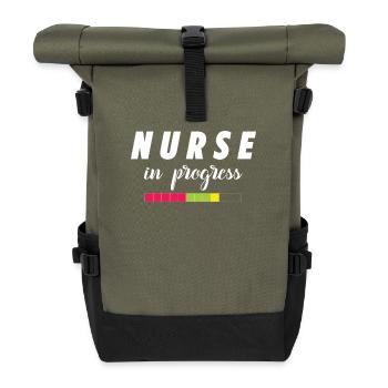 Infirmière au travail - Sac à dos roll top - olive/noir - Devant