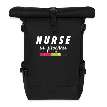 Krankenschwester in Arbeit - Rolltop Rucksack - Schwarz - Vorne