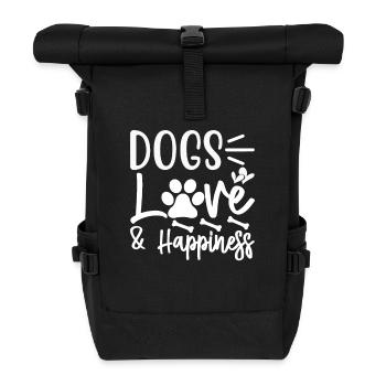 Chiens Amour & Bonheur - Sac à dos roll top - noir - Devant