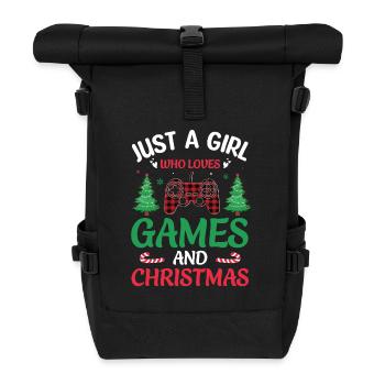 Juste une fille qui aime les jeux Noël laid - Sac à dos roll top - noir - Devant