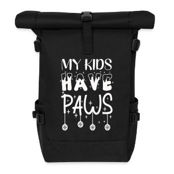 MY CHILDREN HAVE PAWS - Roll Top Backpack - black - Front