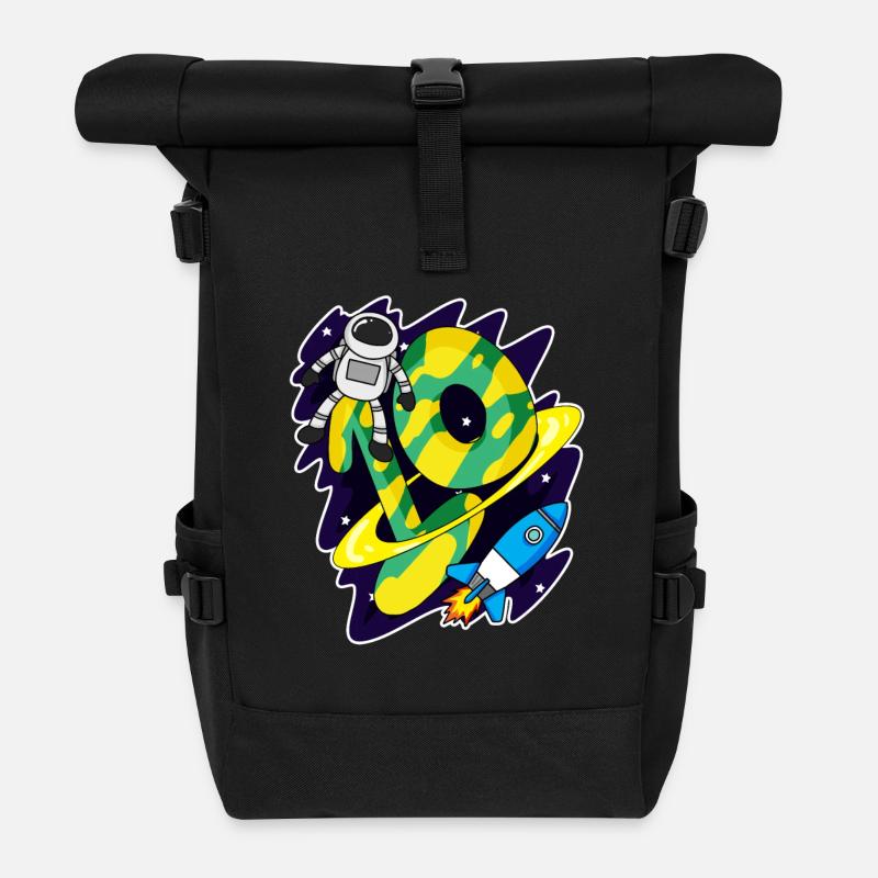 Junge 10 Jahre alt - 10. Geburtstag Geschenk - Rolltop Rucksack - Schwarz