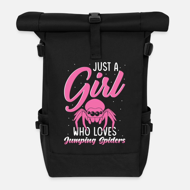 Springspinne Spruch - Rolltop Rucksack - Schwarz