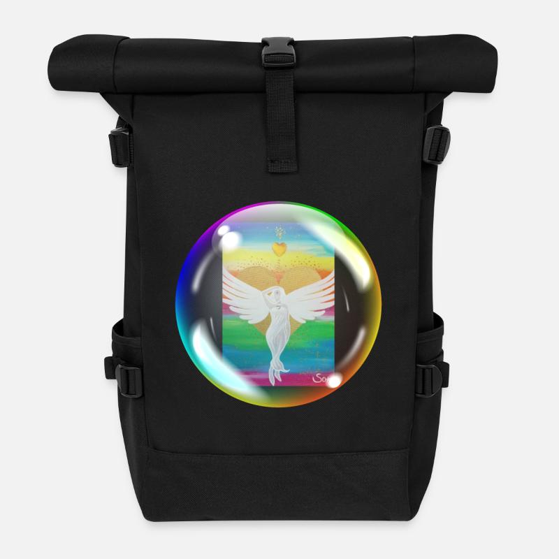 Regenbogen-Engel der Liebe Sonja Ariel von Staden - Rolltop Rucksack - Schwarz