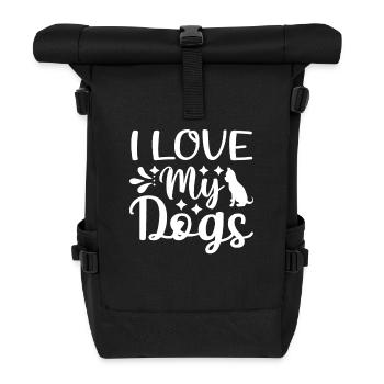 J’aime mes chiens - Sac à dos roll top - noir - Devant