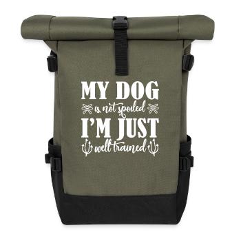 Mein Hund ist nicht verwöhnt - Rolltop Rucksack - Olive/Schwarz - Vorne