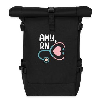 Nurse Amy RN - Roll Top Backpack - black - Front