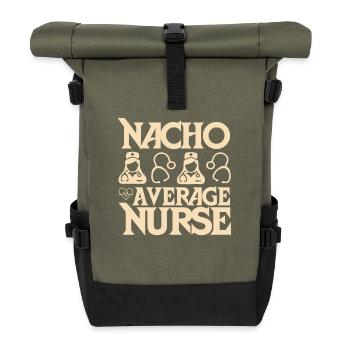 Nacho Durchschnittliche Krankenschwester - Rolltop Rucksack - Olive/Schwarz - Vorne
