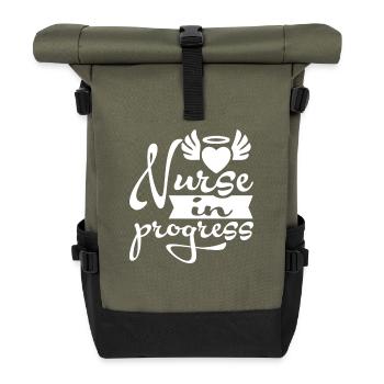 Nurse in Progress - Roll Top Backpack - olive/black - Front