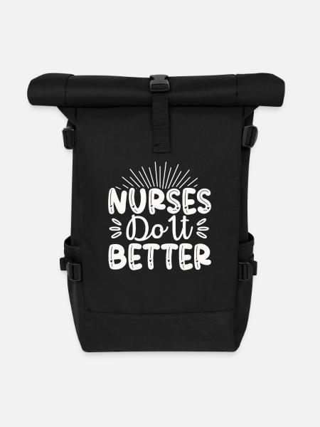 Krankenschwestern machen es besser - Rolltop Rucksack - Schwarz