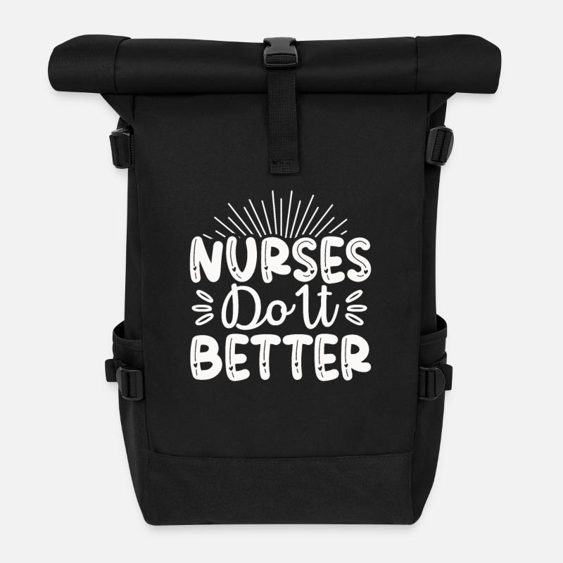 Krankenschwestern machen es besser - Rolltop Rucksack - Schwarz
