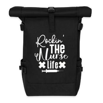 Rockin The Nurse Life - Roll Top Backpack - black - Front