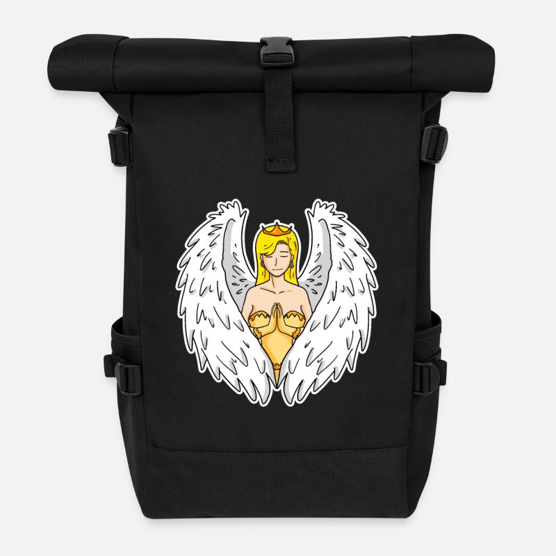 Schutzengel - Rolltop Rucksack - Schwarz