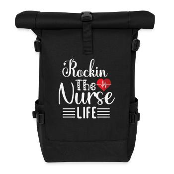 Rockin The Nurse Life - Roll Top Backpack - black - Front