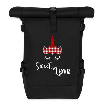 Douce Licorne d’amour - Sac à dos roll top - noir - Devant