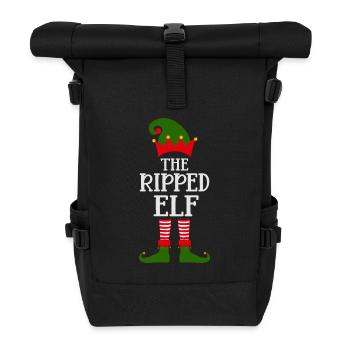 Der Muskel Elf Ugly Christmas Sweater - Rolltop Rucksack - Schwarz - Vorne
