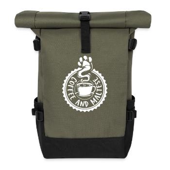 Café et maltais - Sac à dos roll top - olive/noir - Devant