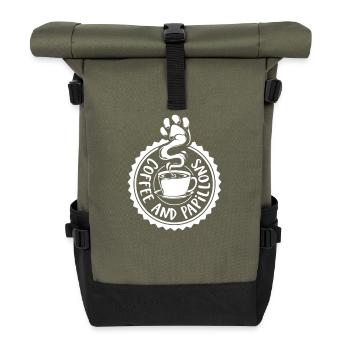 Café et Papillon - Sac à dos roll top - olive/noir - Devant