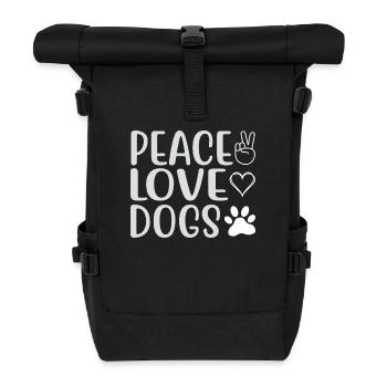 Frieden Liebe Hunde - Rolltop Rucksack - Schwarz - Vorne